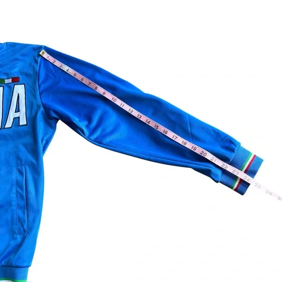 Italia Men’s Italy Track Jacket Blue Zip Up | Soccer Y2K | Size M - Picture 10 of 10